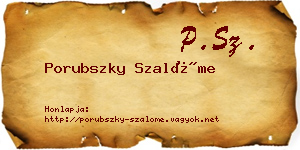Porubszky Szalóme névjegykártya